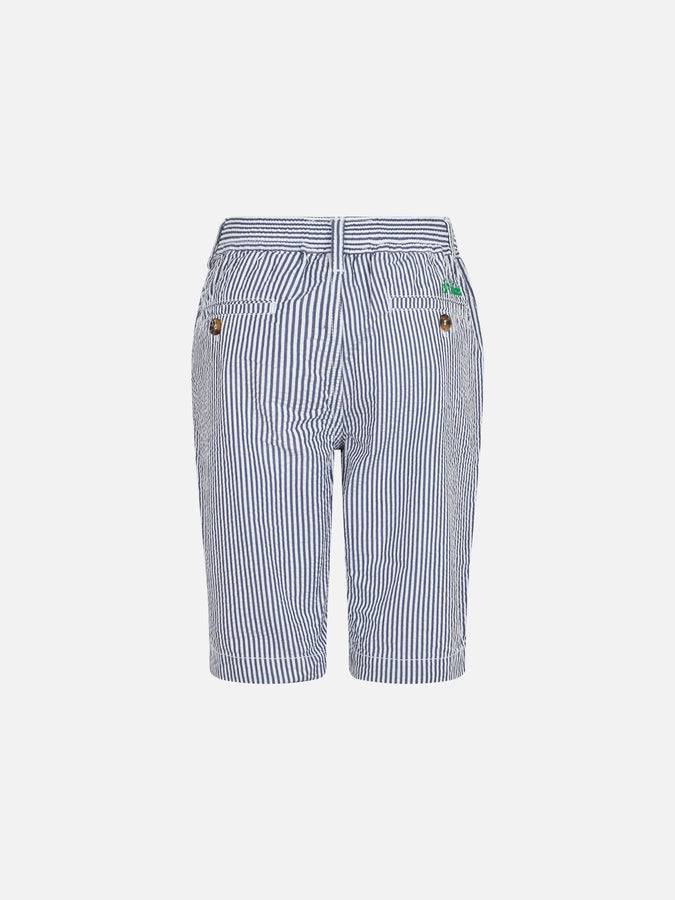 Mc2 Saint Barth Boy Seersucker Bermuda Shorts Ischia Jr