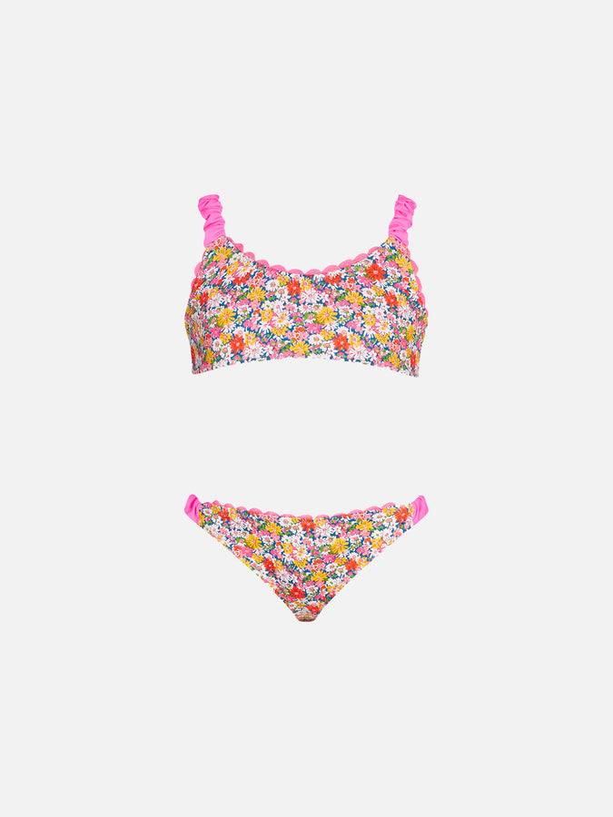 Mc2 Saint Barth Bralette da bambina con stampa fiori Liberty | EDIZIONE SPECIALE LIBERTY