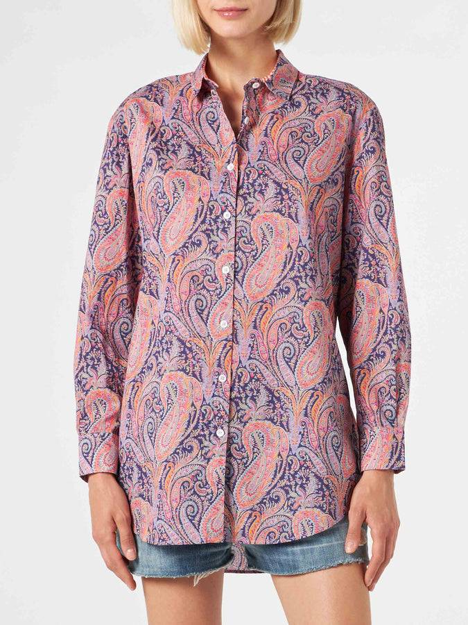 Mc2 Saint Barth Camicia Brigitte In Cotone Con Stampa Fiori Liberty | EDIZIONE SPECIALE LIBERTY