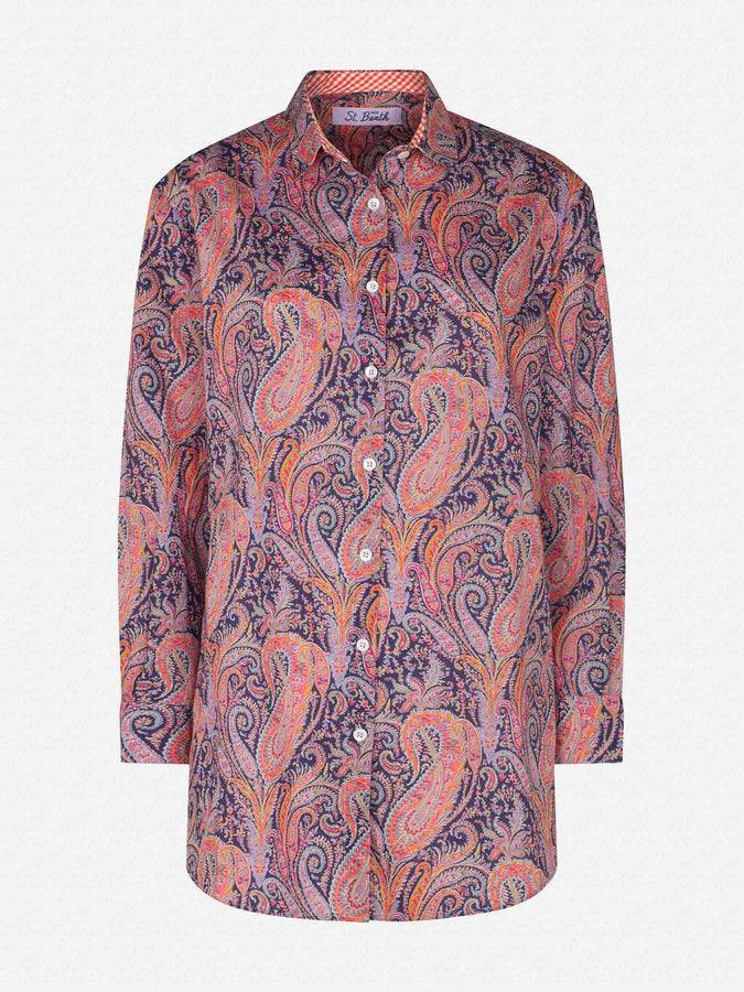 Mc2 Saint Barth Camicia Brigitte In Cotone Con Stampa Fiori Liberty | EDIZIONE SPECIALE LIBERTY
