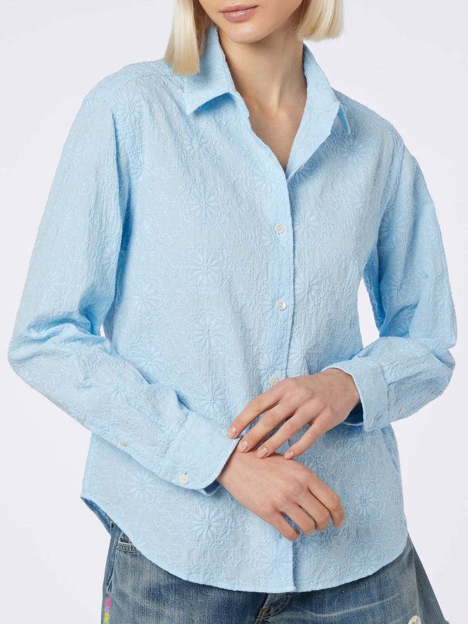 Mc2 Saint Barth Camicia Classica Da Donna In Cotone Sangallo Meredith