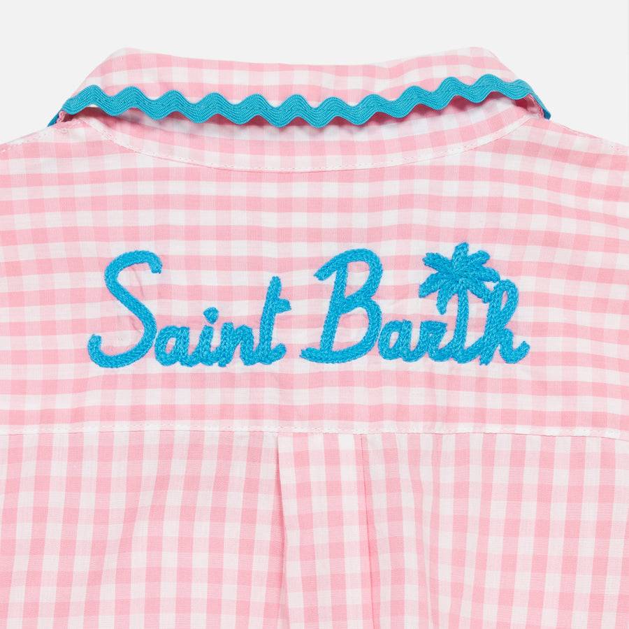 Mc2 Saint Barth Camicia Da Bambina Con Stampa Vichy