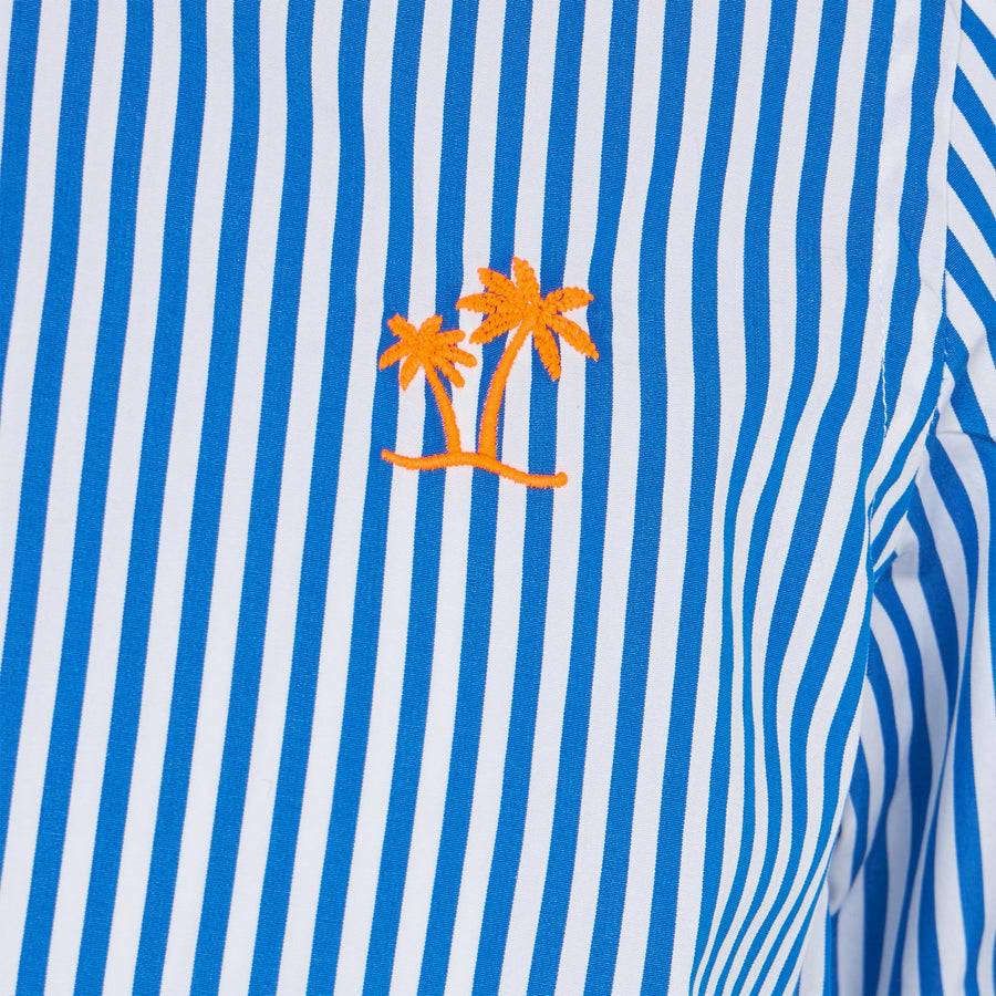 Mc2 Saint Barth Camicia Da Bambino In Lino Di Cotone A Righe