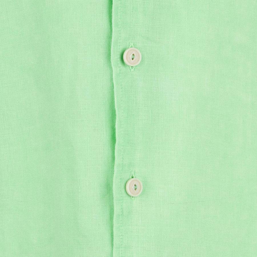 Mc2 Saint Barth Camicia Da Bambino In Lino Verde Fluo Verde Acqua