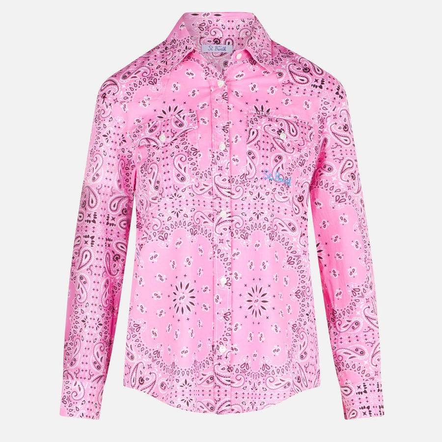 Mc2 Saint Barth Camicia Da Donna Con Stampa Bandana Rosa