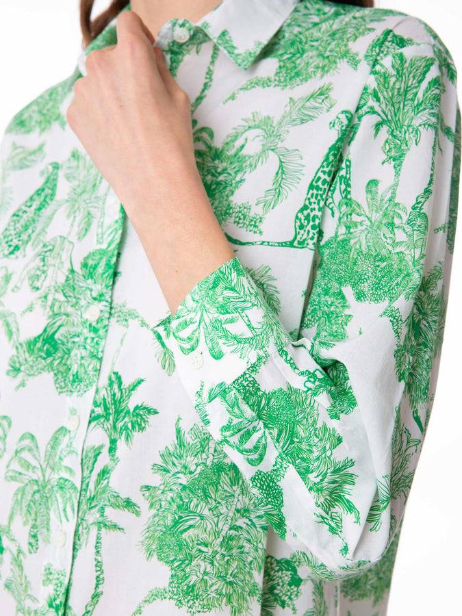 Mc2 Saint Barth Camicia Da Donna In Cotone Con Stampa Toile De Jouy