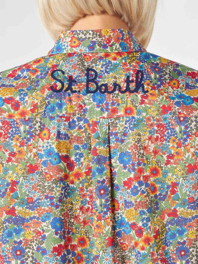 Mc2 Saint Barth Camicia Da Donna In Cotone | Realizzato Con Tessuto Liberty