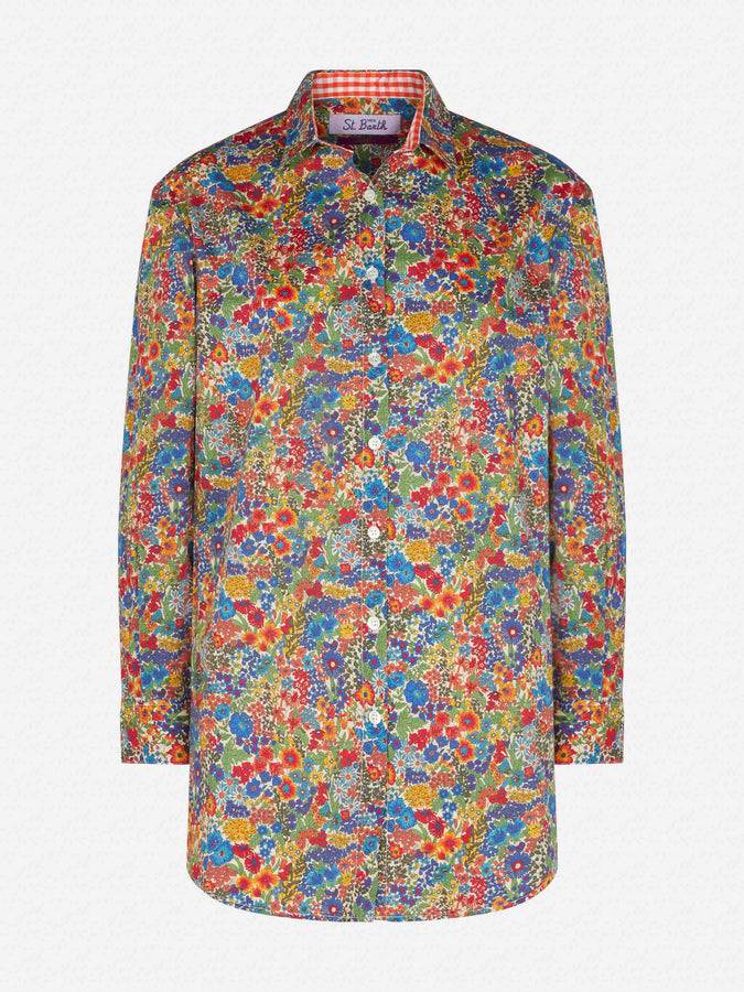 Mc2 Saint Barth Camicia Da Donna In Cotone | Realizzato Con Tessuto Liberty
