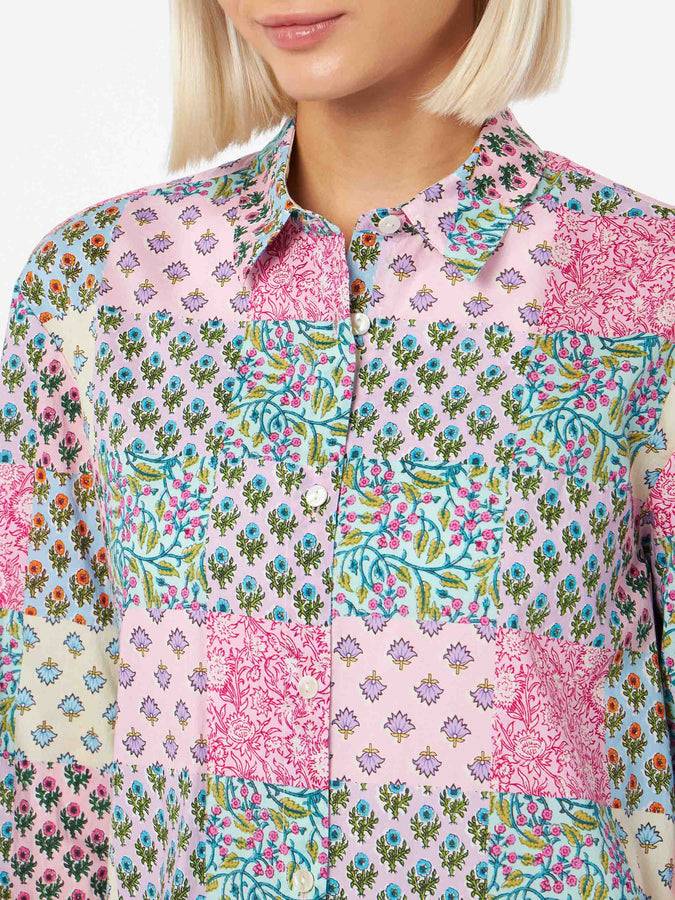 Mc2 Saint Barth Camicia Da Donna Over Brigitte In Cotone Con Stampa Fiori