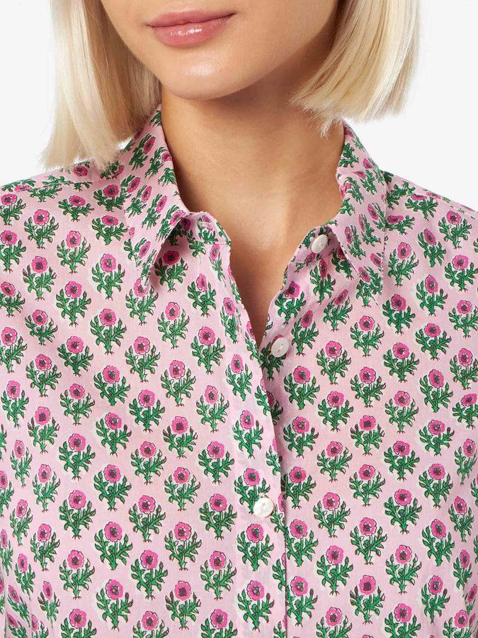 Mc2 Saint Barth Camicia Da Donna Over Brigitte In Cotone Con Stampa Fiori