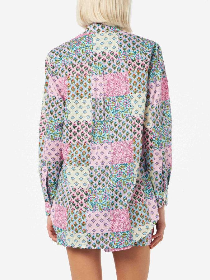 Mc2 Saint Barth Camicia Da Donna Over Brigitte In Cotone Con Stampa Fiori