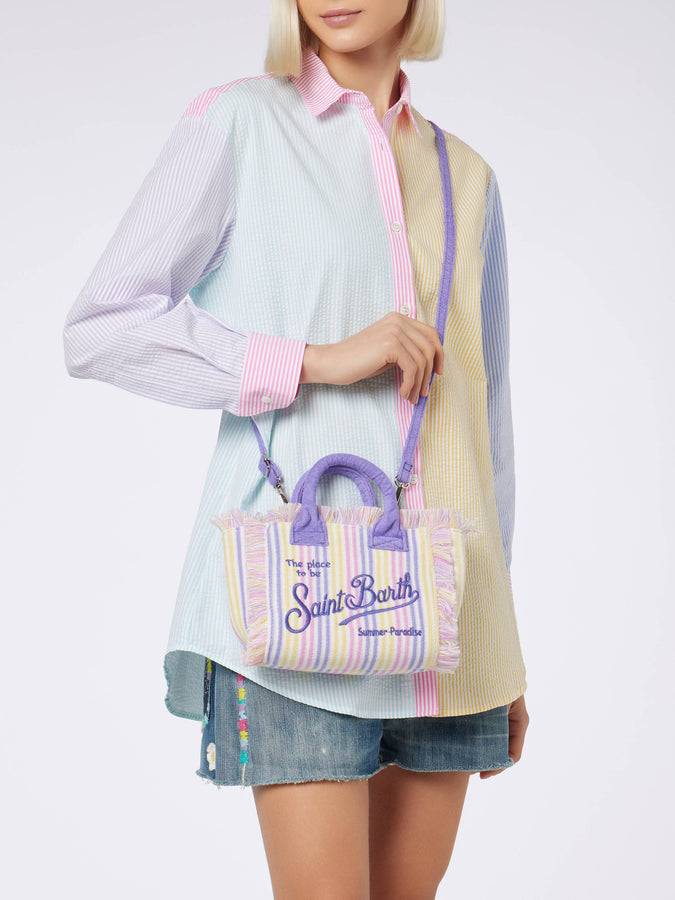 Mc2 Saint Barth Camicia Da Donna Over In Cotone Seersucker Brigitte