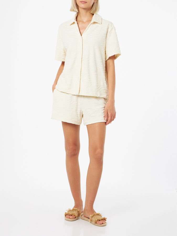 Mc2 Saint Barth Camicia Da Donna Sheila In Spugna Goffrata Sebra
