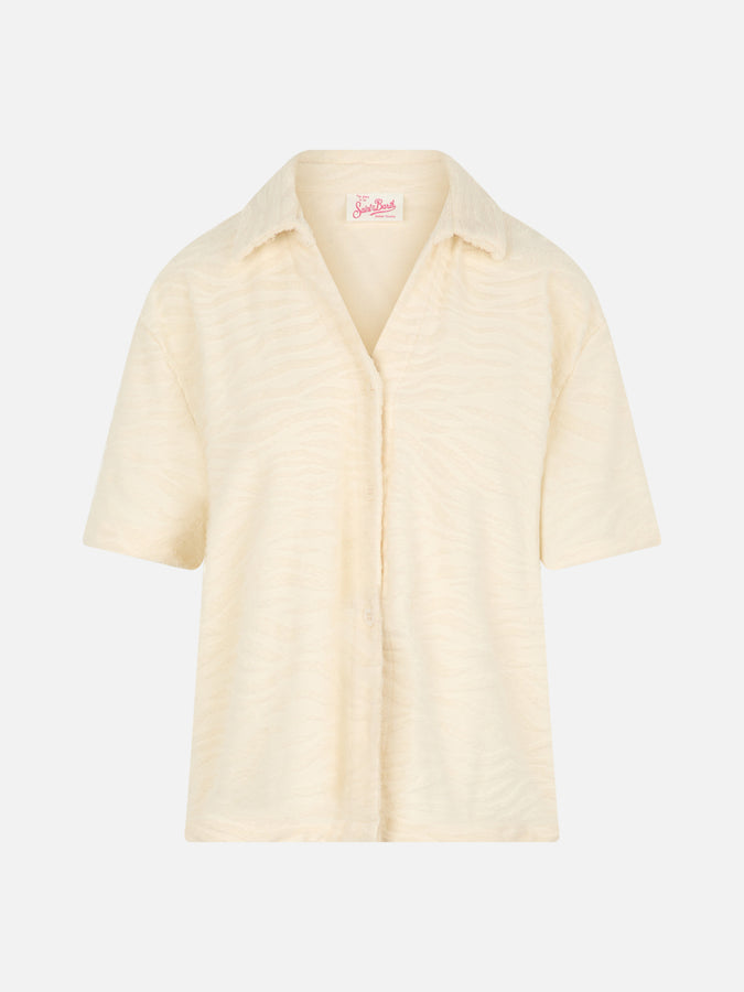 Mc2 Saint Barth Camicia Da Donna Sheila In Spugna Goffrata Sebra