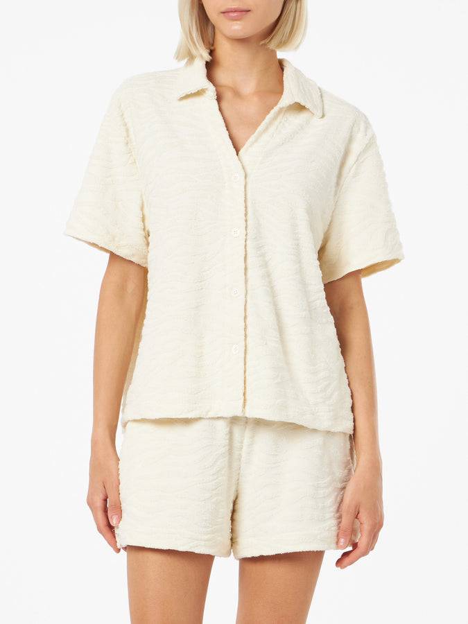 Mc2 Saint Barth Camicia da donna Sheila in spugna goffrata sebra
