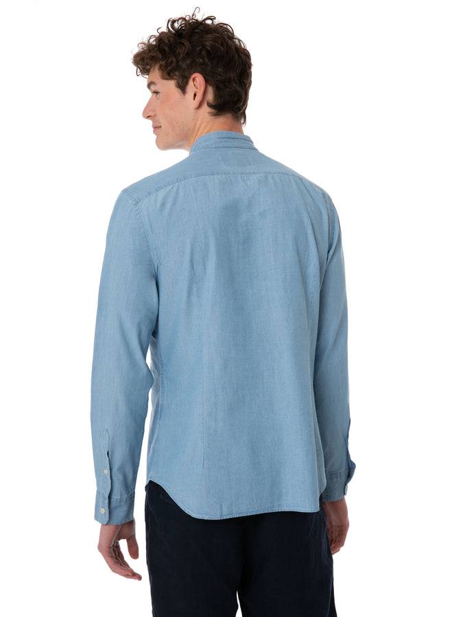 Mc2 Saint Barth Camicia Da Uomo In Lino Denim Celeste