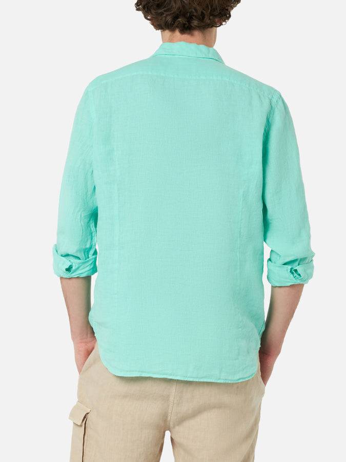 Mc2 Saint Barth Camicia Da Uomo In Lino Verde Menta Pamplona