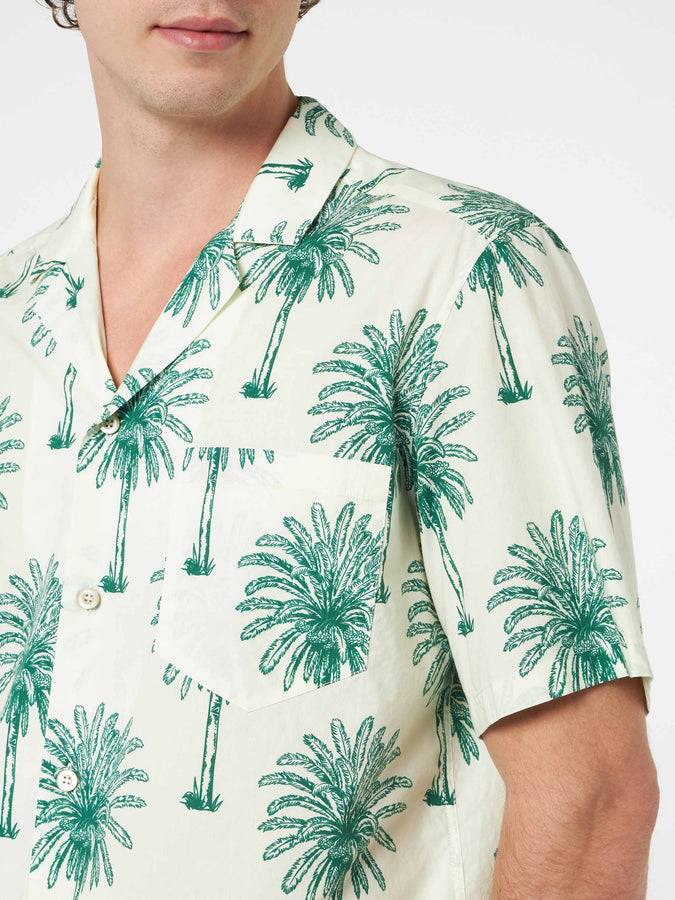 Mc2 Saint Barth Camicia Da Uomo Kalea In Cotone Con Stampa Palme