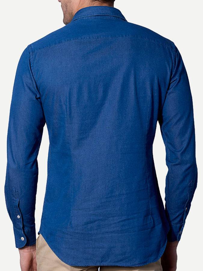 Mc2 Saint Barth Camicia Da Uomo Pamplona In Cotone Denim Blu