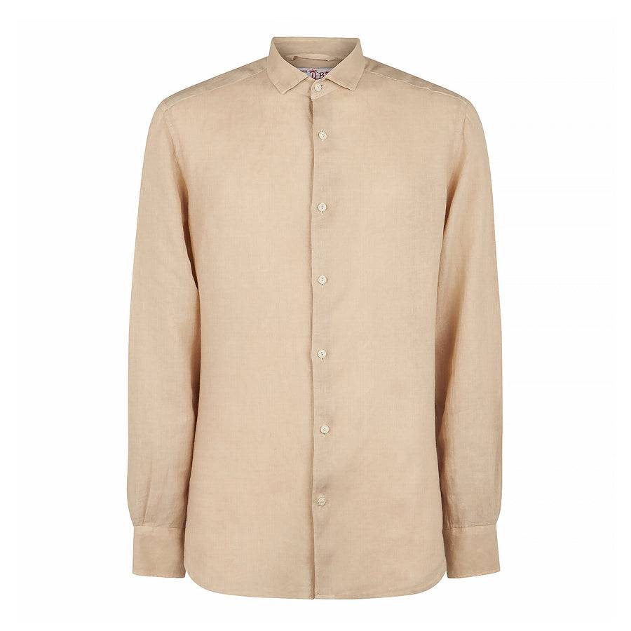 Mc2 Saint Barth Camicia Da Uomo Pamplona In Lino Beige