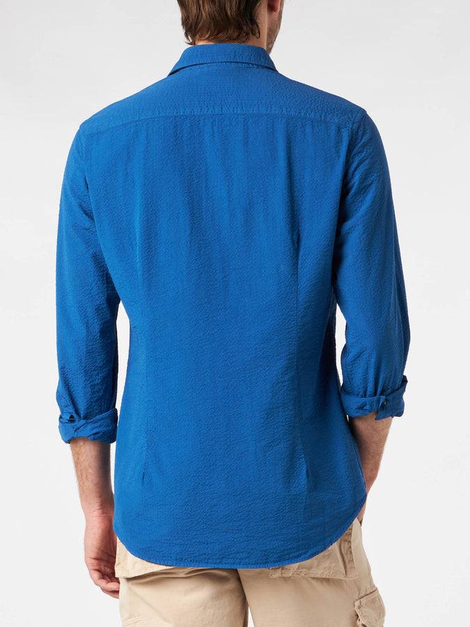 Mc2 Saint Barth Camicia Da Uomo Pamplona In Seersucker