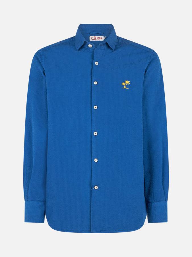 Mc2 Saint Barth Camicia Da Uomo Pamplona In Seersucker