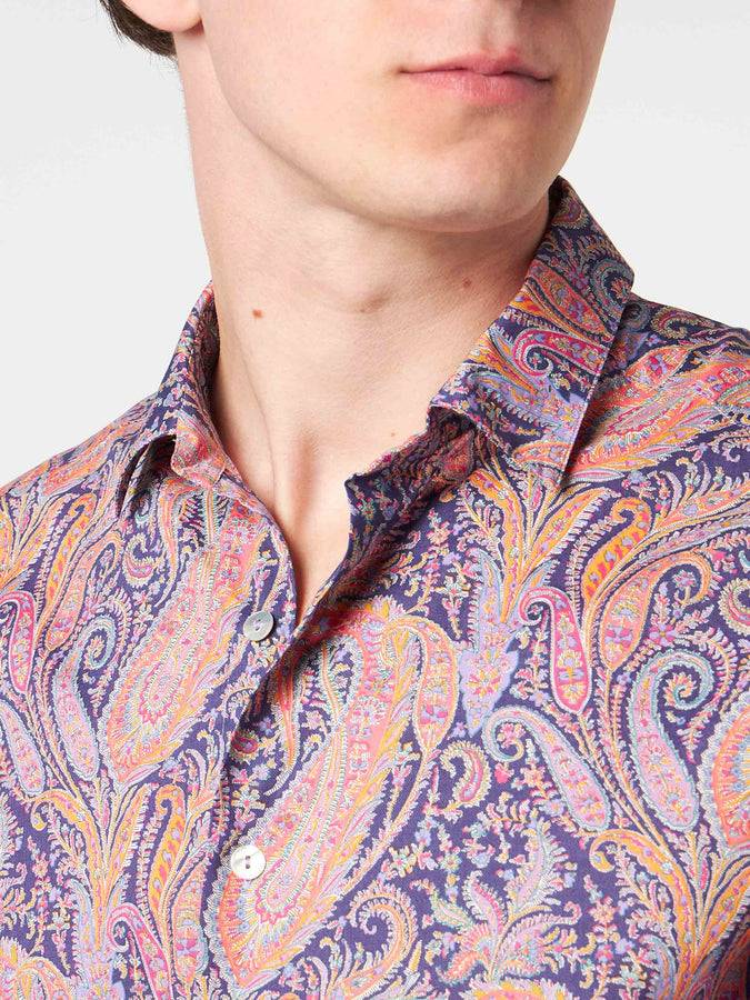 Mc2 Saint Barth Camicia Da Uomo Sikelia In Mussola Di Cotone Con Stampa Paisley | EDIZIONE SPECIALE LIBERTY