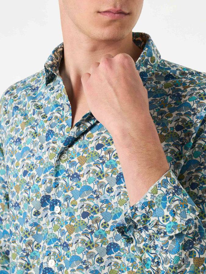 Mc2 Saint Barth Camicia Da Uomo Sikelia In Mussola Di Cotone Con Stampa Funghi | EDIZIONE SPECIALE LIBERTY