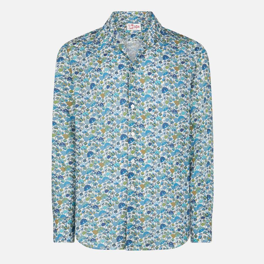 Mc2 Saint Barth Camicia Da Uomo Sikelia In Mussola Di Cotone Con Stampa Funghi | EDIZIONE SPECIALE LIBERTY