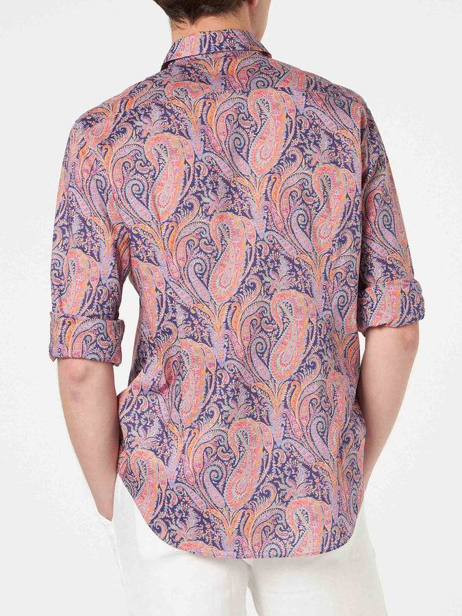 Mc2 Saint Barth Camicia Da Uomo Sikelia In Mussola Di Cotone Con Stampa Paisley | EDIZIONE SPECIALE LIBERTY