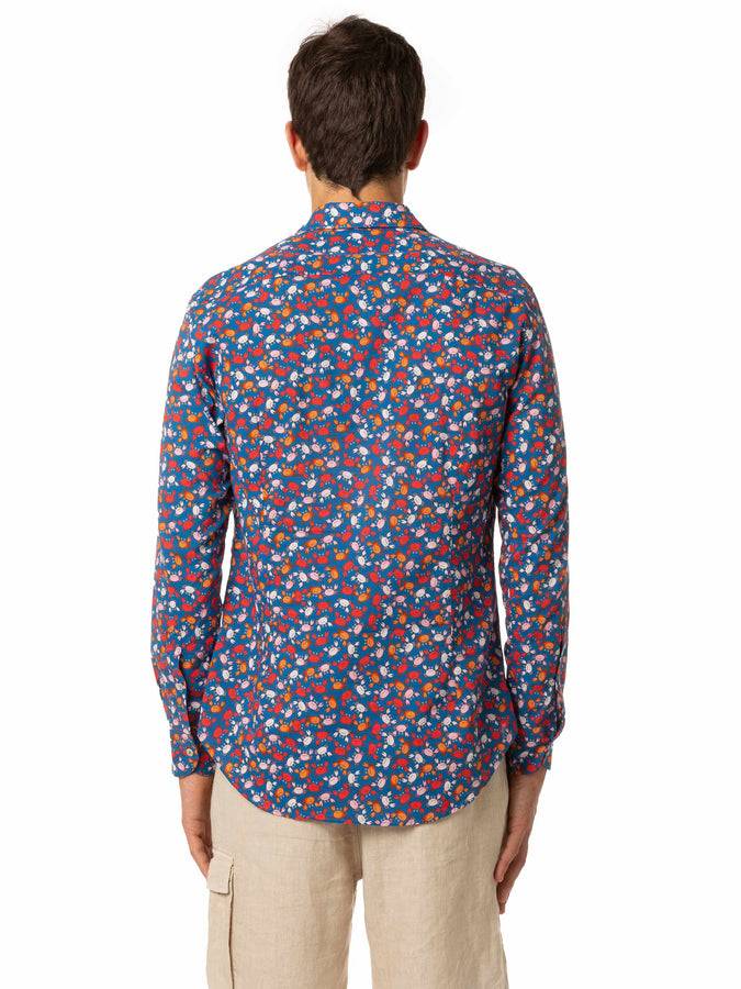 Mc2 Saint Barth Camicia Da Uomo Sikelia In Mussola Di Cotone Con Stampa Granchio