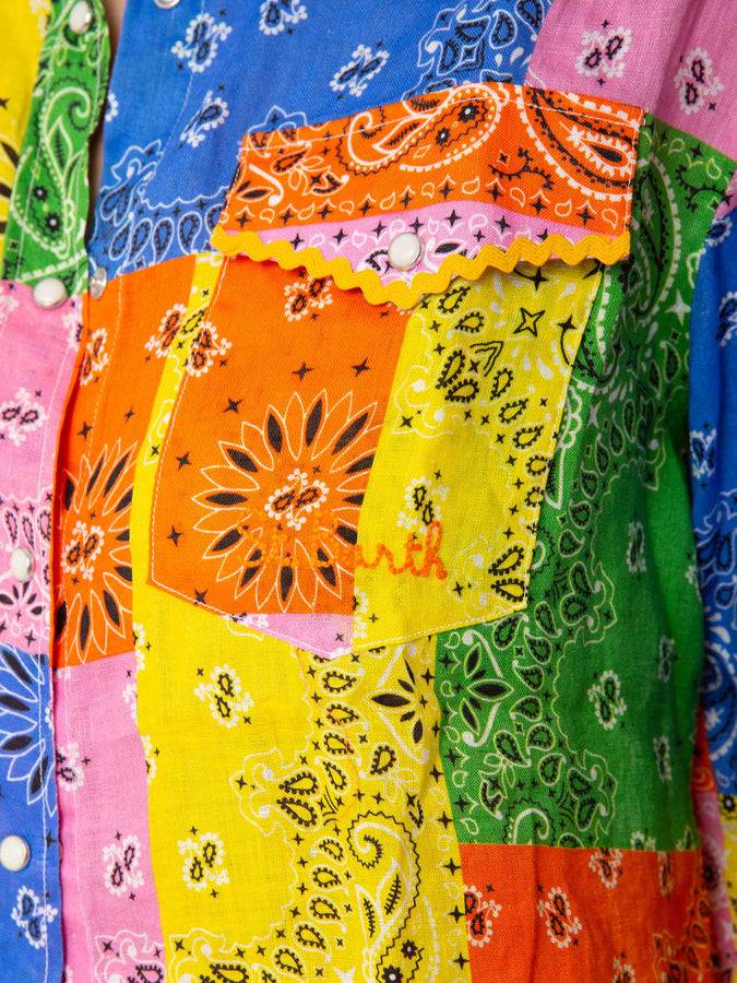 Mc2 Saint Barth Camicia In Lino Stampa Bandana Multicolore