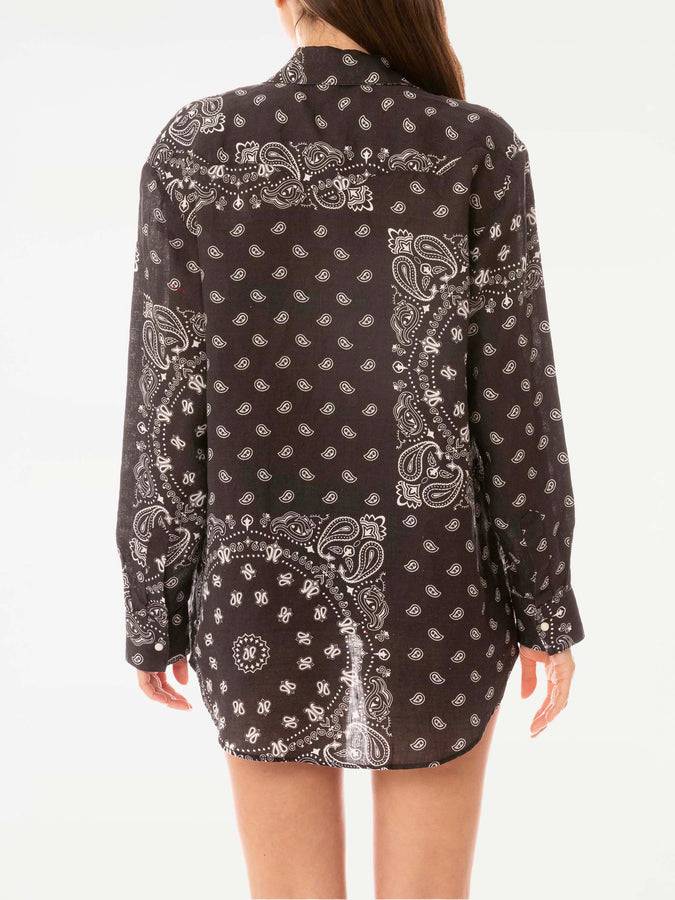 Mc2 Saint Barth Camicia Nera In Lino Con Passamanerie