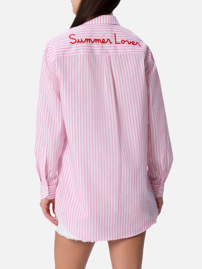 Mc2 Saint Barth Camicia over da donna Brigitte in cotone stampa righe