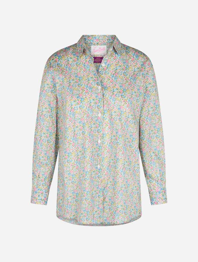 Mc2 Saint Barth Camicia Over Da Donna In Cotone Con Stampa Emma & Georgina Brigitte | REALIZZATO CON TESSUTO LIBERTY