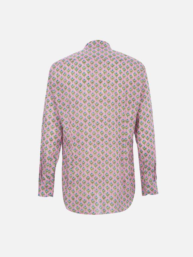 Mc2 Saint Barth Camicia Uomo Sikelia In Mussola Di Cotone Con Stampa Radicale Di Fiori