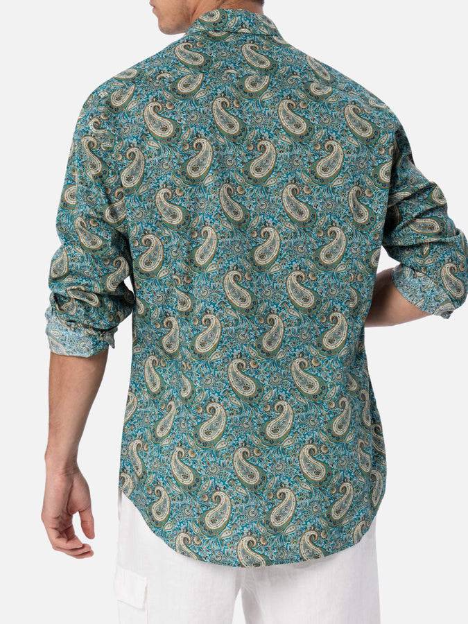 Mc2 Saint Barth Camicia Uomo Sikelia In Mussola Di Cotone Con Stampa Paisley