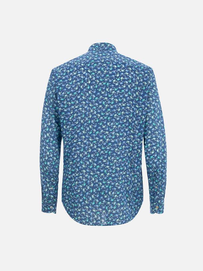 Mc2 Saint Barth Camicia Uomo Sikelia In Mussola Di Cotone Con Stampa Granchi