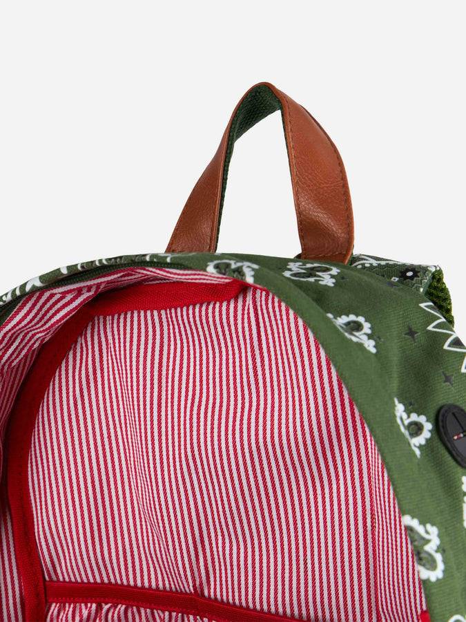 Mc2 Saint Barth Canvas Backpack Cody With Green Bandanna Print