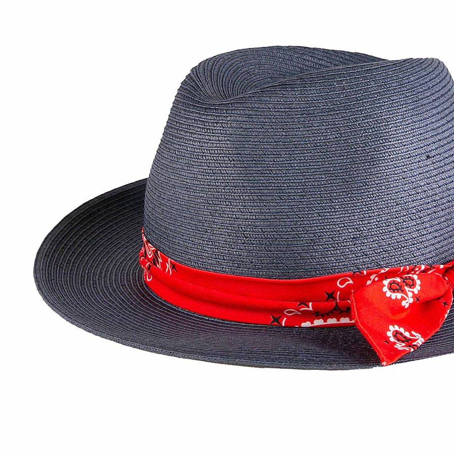 Mc2 Saint Barth Cappello In Fibra Di Carta Blue Jeans Con Fascia Stampa Bandana