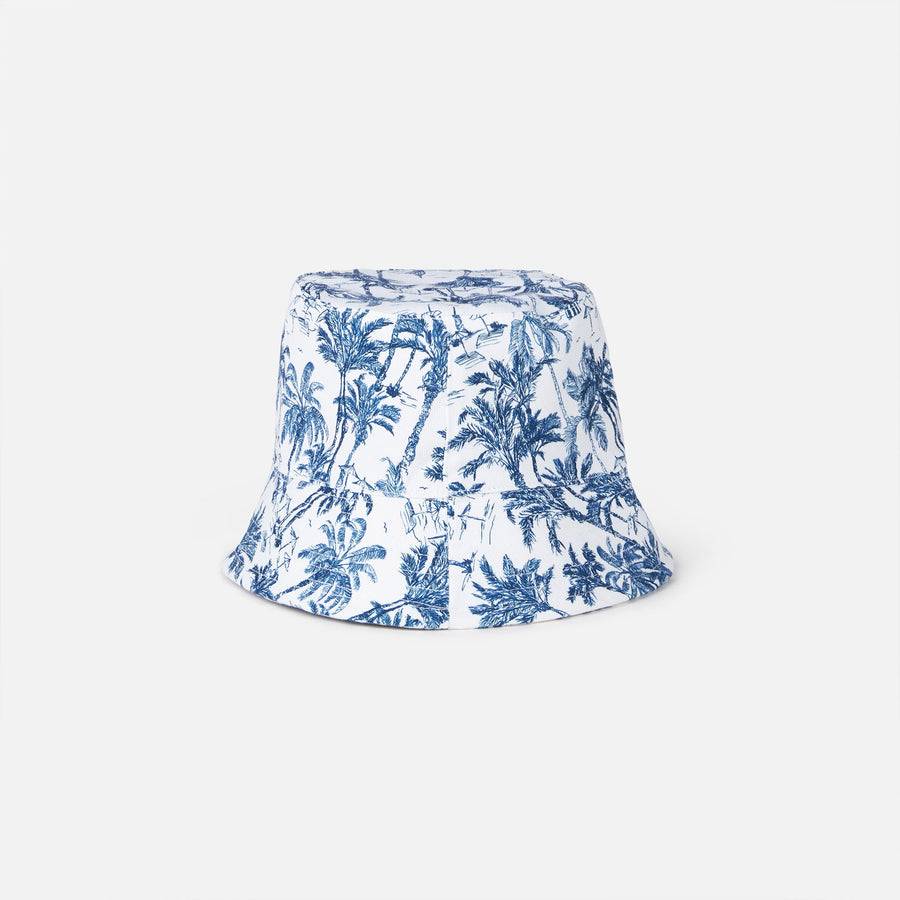 Mc2 Saint Barth Cappello Modello Pescatore In Cotone Con Ricamo Frontale E Motivo Toile De Jouy