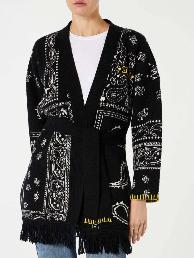 Mc2 Saint Barth Cappotto Da Donna Bandana Con Cintura E Ricamo St. Barth