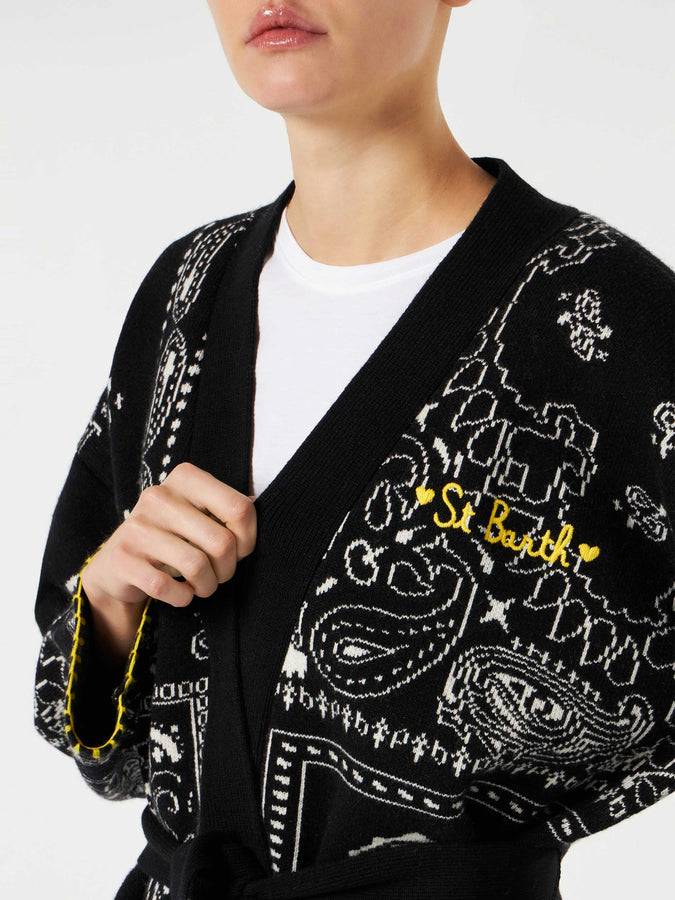 Mc2 Saint Barth Cappotto Da Donna Bandana Con Cintura E Ricamo St. Barth