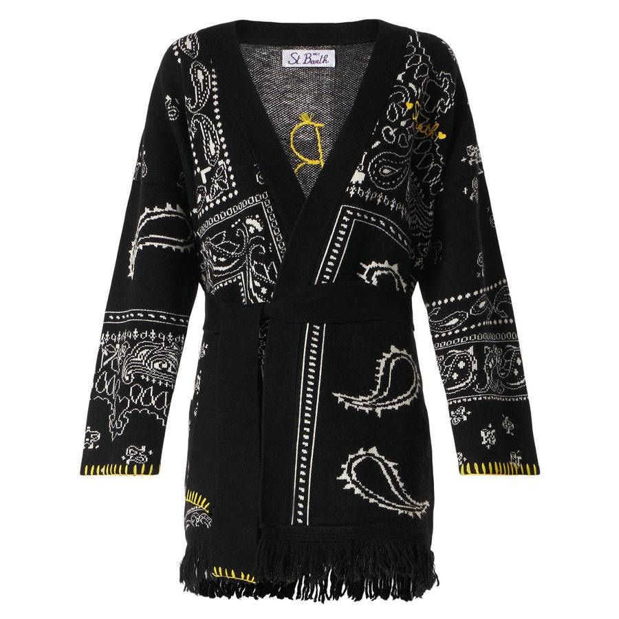 Mc2 Saint Barth Cappotto Da Donna Bandana Con Cintura E Ricamo St. Barth
