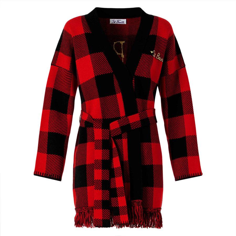 Mc2 Saint Barth Cappotto Da Donna Con Cintura E Ricamo St. Barth