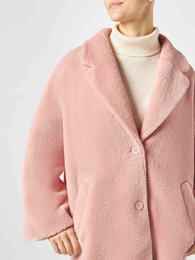 Mc2 Saint Barth Cappotto Da Donna Tessuto Teddy Rosa
