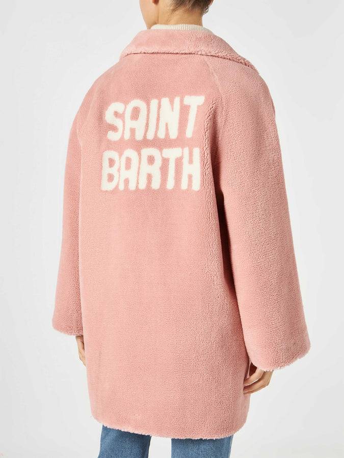 Mc2 Saint Barth Cappotto da donna tessuto teddy rosa