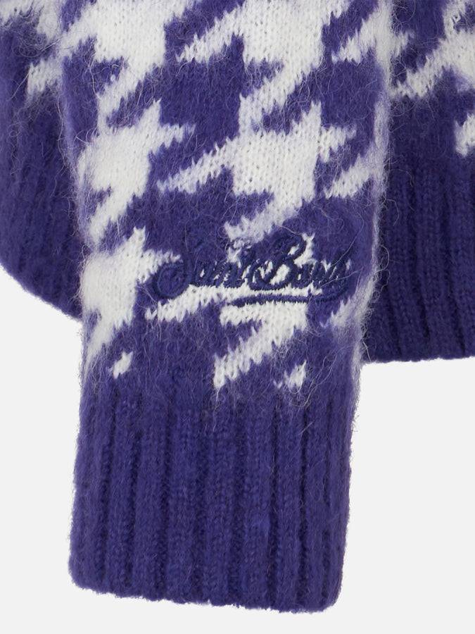 Mc2 Saint Barth Cardigan Crop Da Bambina Con Bottoni Gioiello