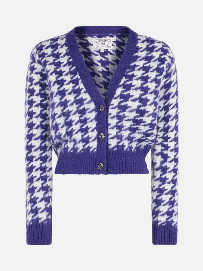 Mc2 Saint Barth Cardigan Crop Da Donna Con Bottoni Gioiello