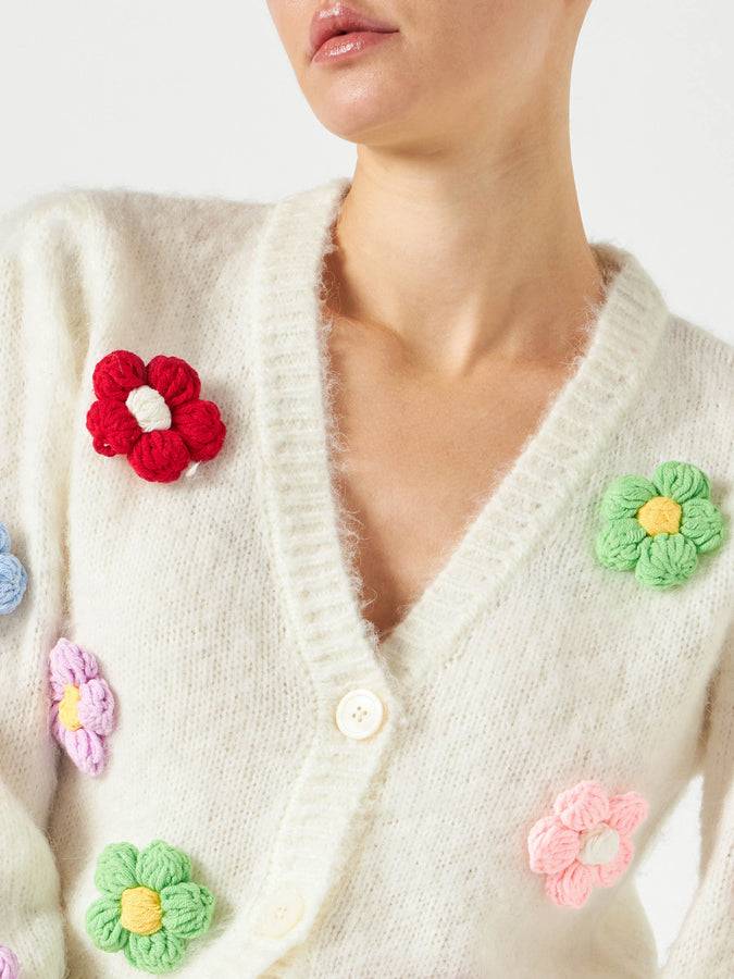 Mc2 Saint Barth Cardigan Crop Garzato Da Donna Con Maniche A Sbuffo